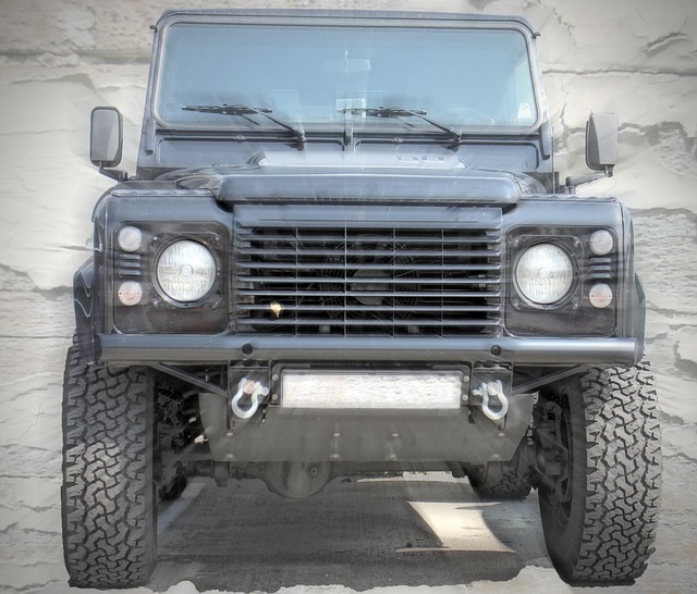 Front view of an all-terrain vehicle, emphasizing its rugged capability for off-road operations.